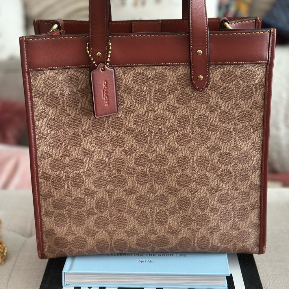 Coach Tan and Brown Signature Tote